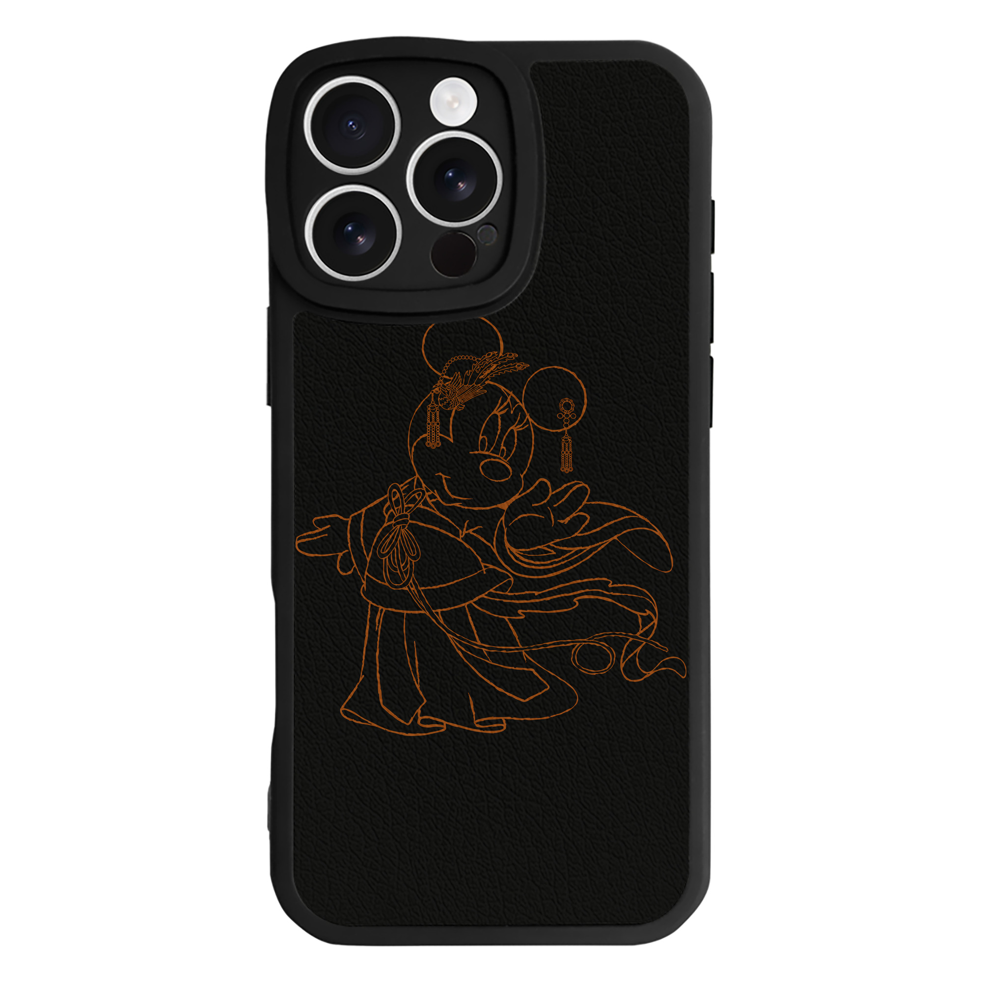 （画像用） ミッキーマウス Mickey Mouse 【iPhone 16シリーズ対応】シリコンスマホケース（レザー調） 材質：シリコン